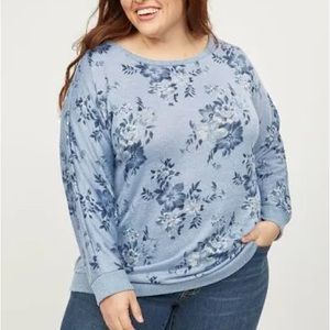 Lane Bryant blue floral sweatshirt